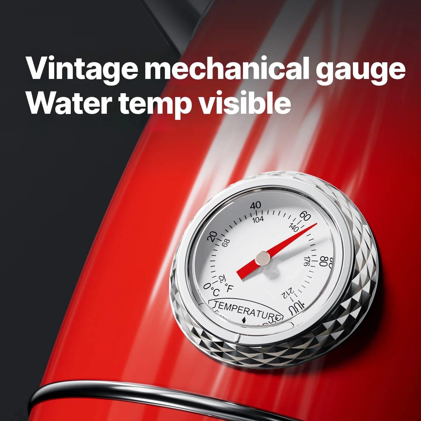 Bollitore elettrico in acciaio inox con indicatore di temperatura 1.8L