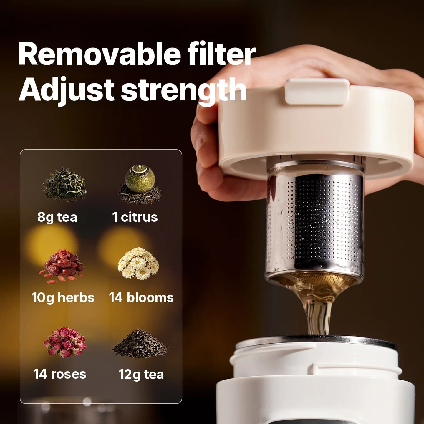 Tazza Elettrica Portatile per Riscaldare l'Acqua con Filtro, 220V