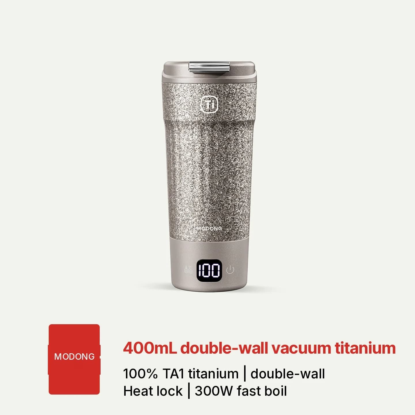 Tazza da Viaggio Elettrica in Titanio 400ml con Display Temperatura