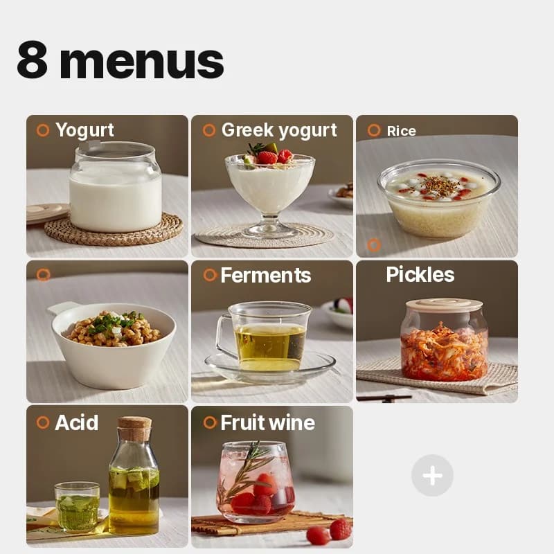 Yogurtiera elettrica con recipiente interno in vetro e timer