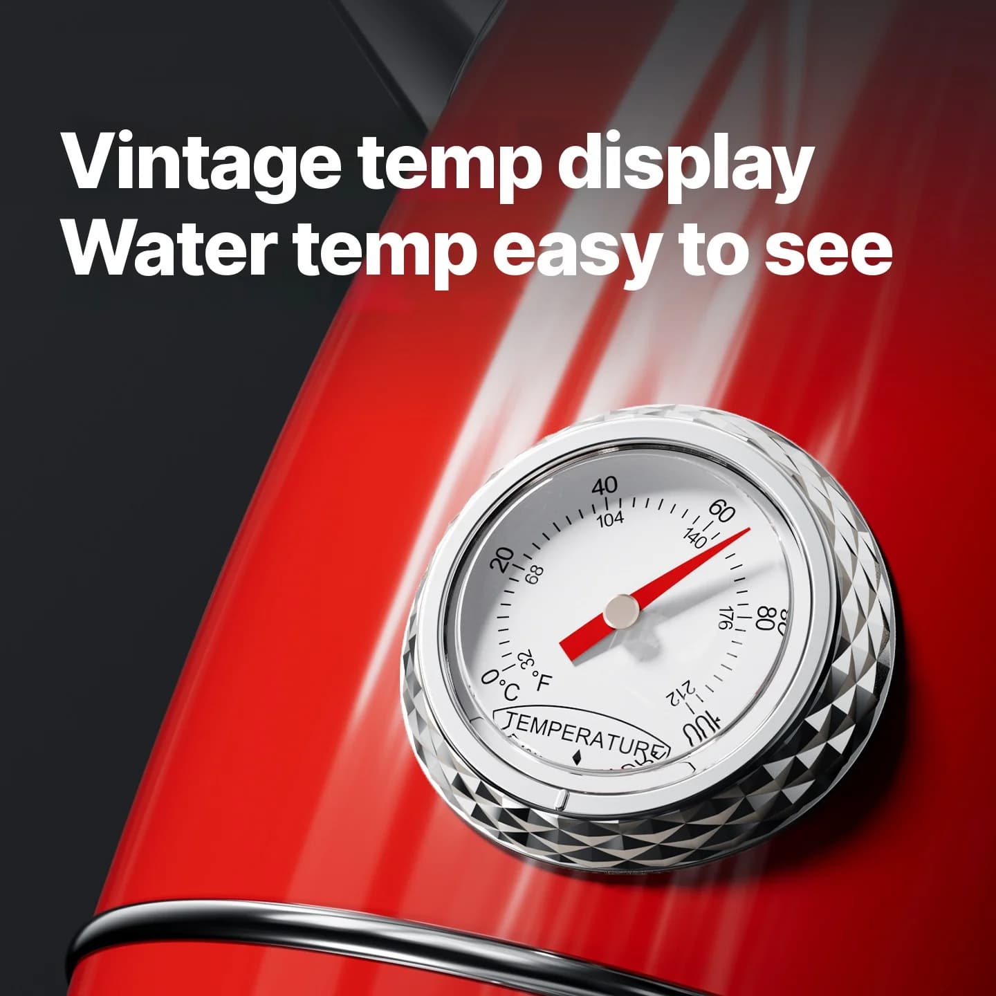 Bollitore elettrico in acciaio inox con indicatore di temperatura 1.8L