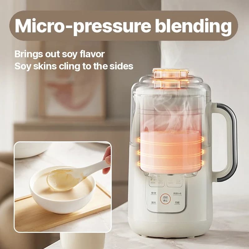 Frullatore per latte di soia riscaldante 1.2L con pentola interna in acciaio inox