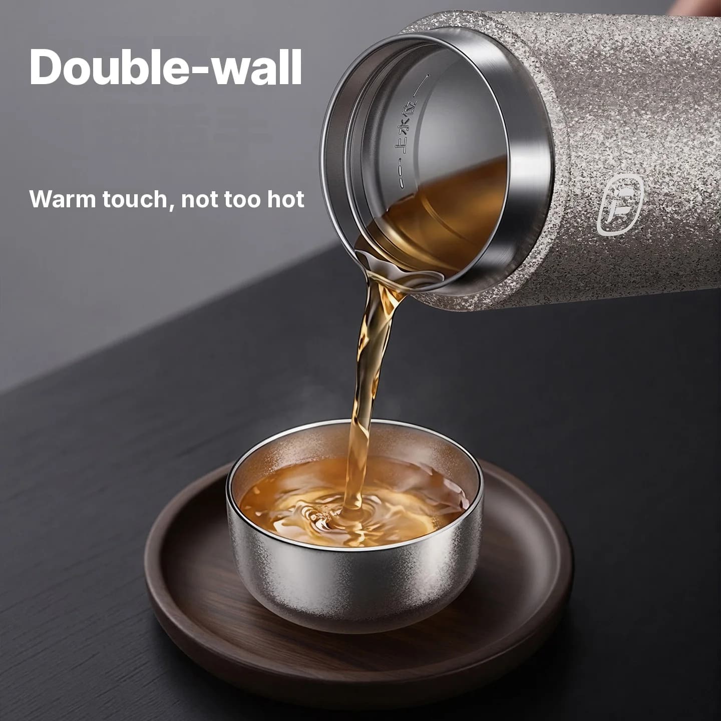 Set di tazze da tè Gongfu in titanio puro 55ml finitura semplice fatta a mano