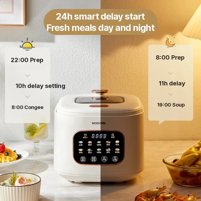 Cuociriso elettrico 3L con finestra in vetro e timer