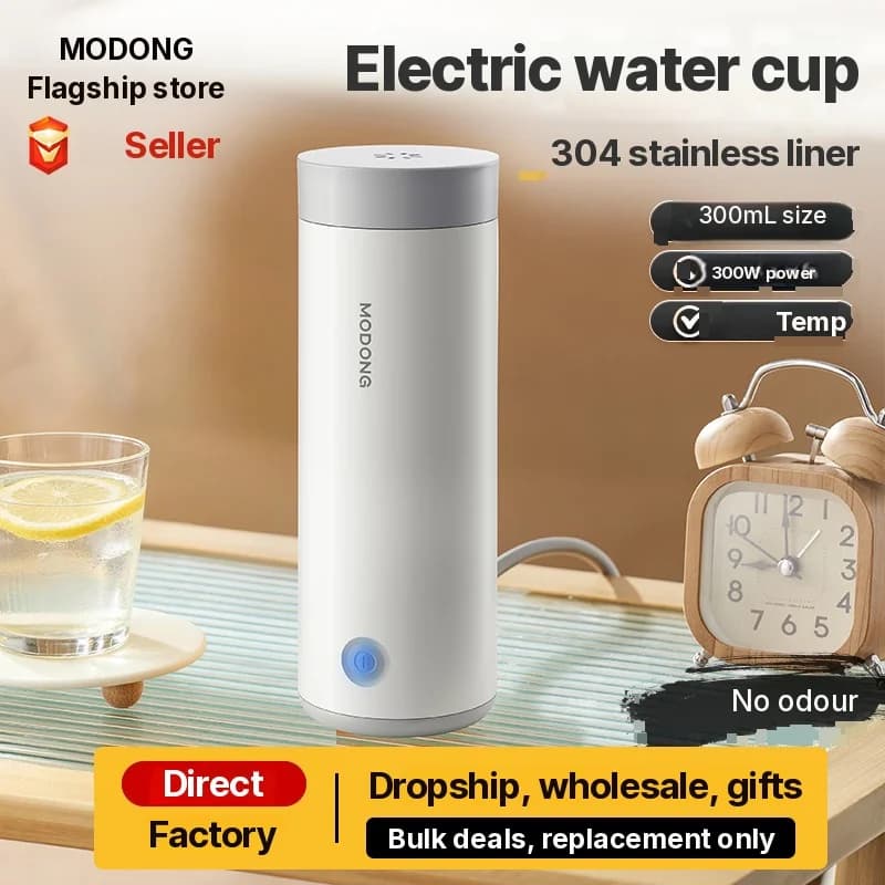 Tazza elettrica portatile per riscaldare l'acqua 304, 300ml