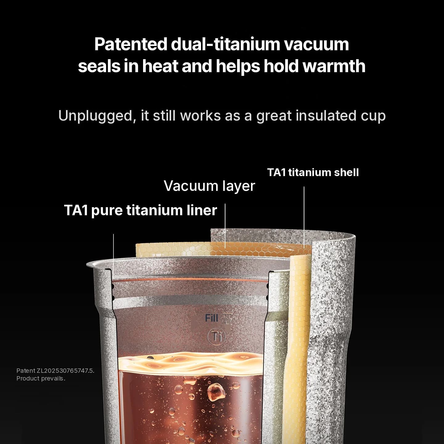 Tazza Riscaldante Elettrica Portatile in Titanio 400ml Display Temperatura