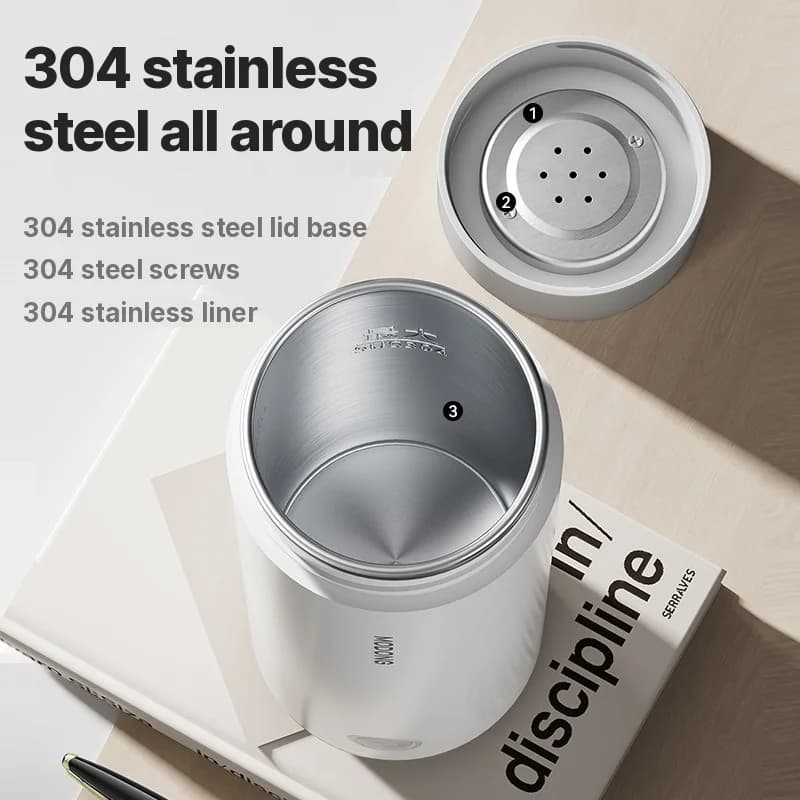 Tazza riscaldante elettrica portatile 304 in acciaio inossidabile 300ml 220V
