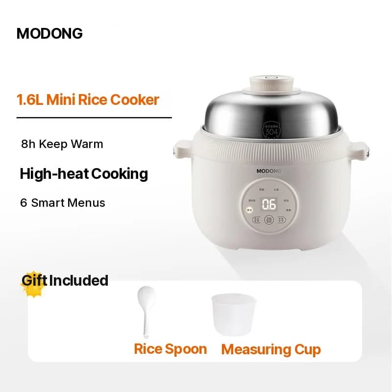 Mini Risoiera Elettrica 1,6L con Pentola Interna in Ceramica