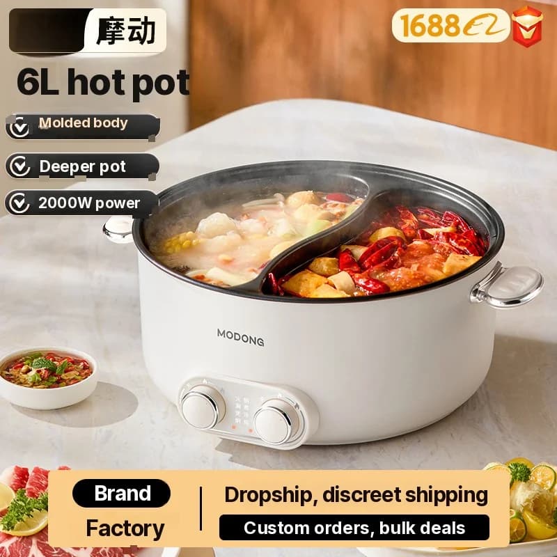 Hot pot elettrico 6L a doppia zona con controllo temperatura indipendente