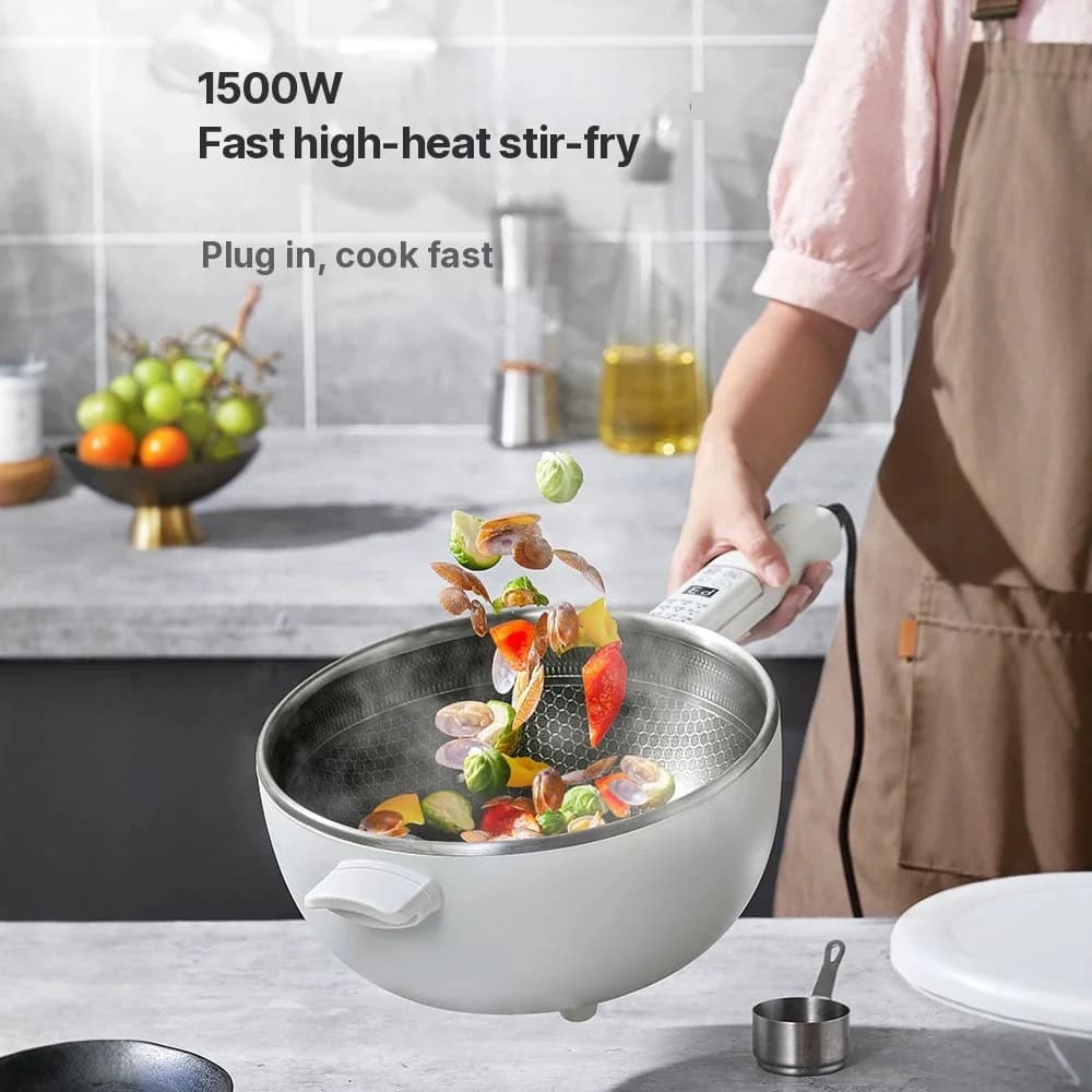 Pentola Elettrica Multifunzione con Cestello Vapore 5L 220V