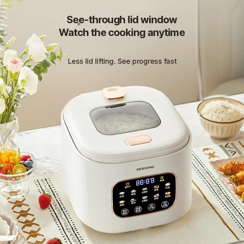 Cuociriso elettrico 3L con finestra in vetro e timer