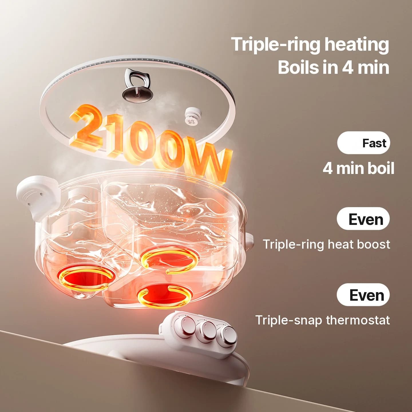 Pentola Elettrica Hot Pot con Divisore, 5,6L/8L, 220V