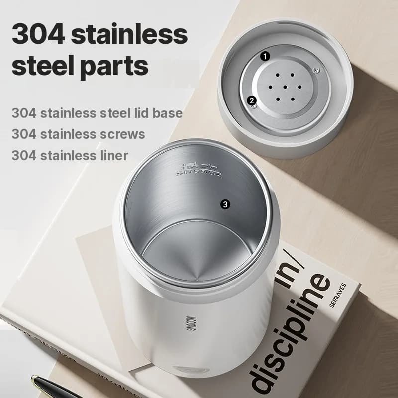 Tazza elettrica portatile per riscaldare l'acqua 304, 300ml