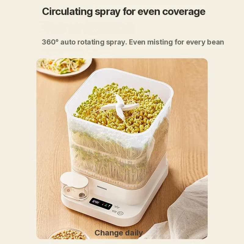 Germinatore Elettrico per Germogli Domestico 1,5L 20W a 3 Livelli