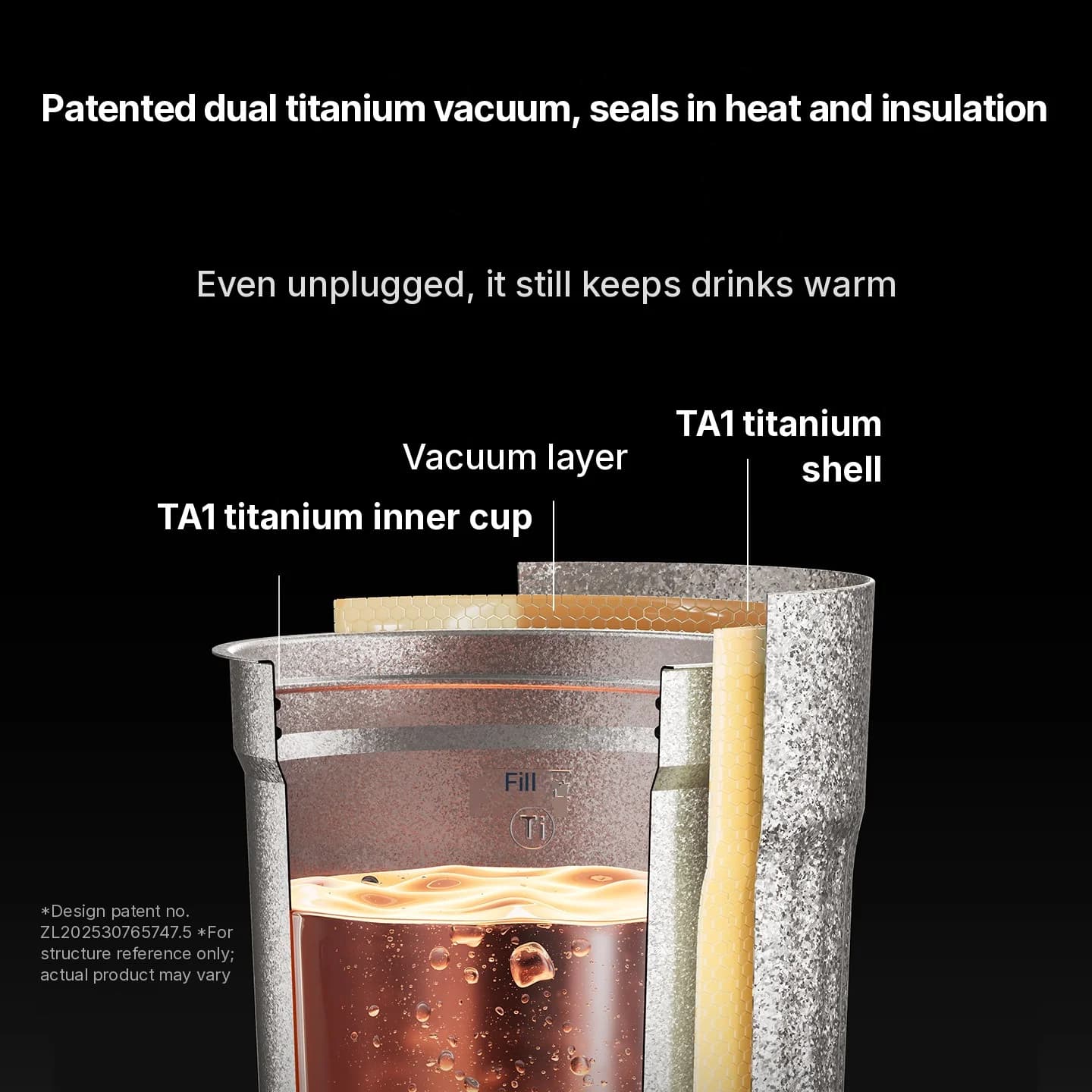 Tazza da Viaggio Elettrica in Titanio 400ml con Display Temperatura