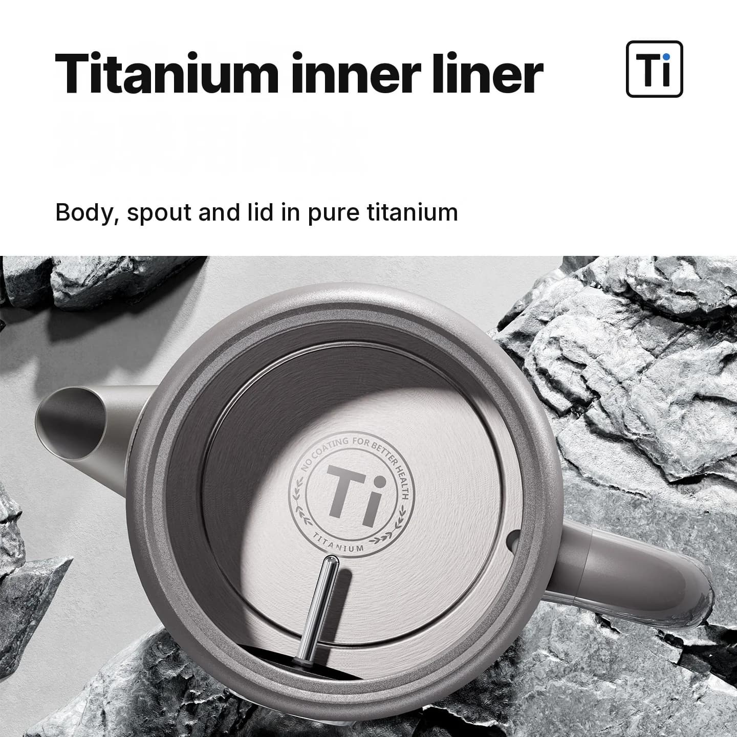Bollitore Elettrico in Titanio Puro 1,8L con Display Temperatura