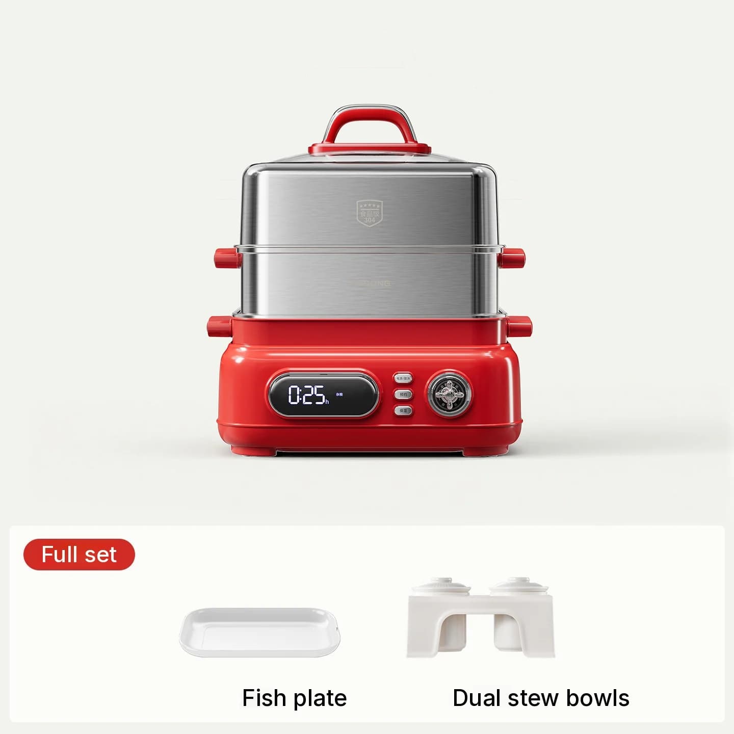 Pentola elettrica a vapore in acciaio inox a 3 livelli 18L 220V 1500W