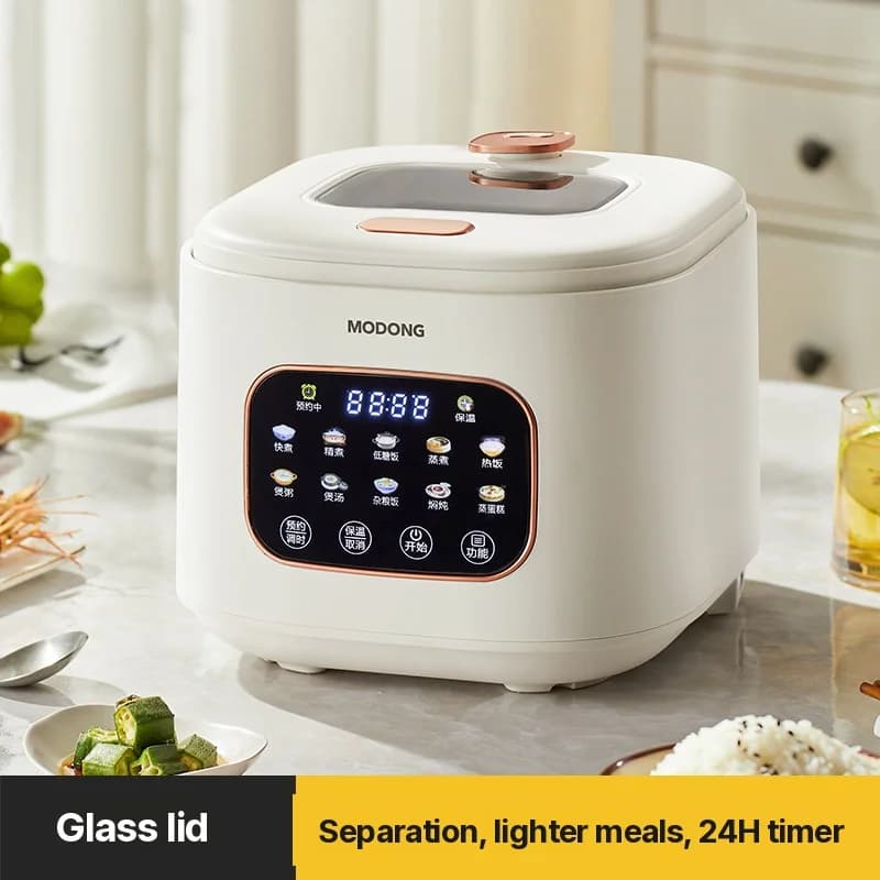 Cuociriso elettrico 3L con finestra in vetro e timer
