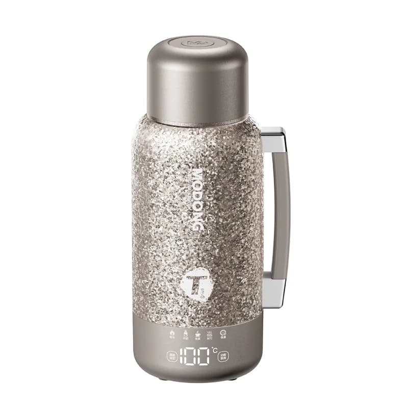 Tazza termica elettrica portatile in titanio, 1L, doppia alimentazione, mantiene caldo