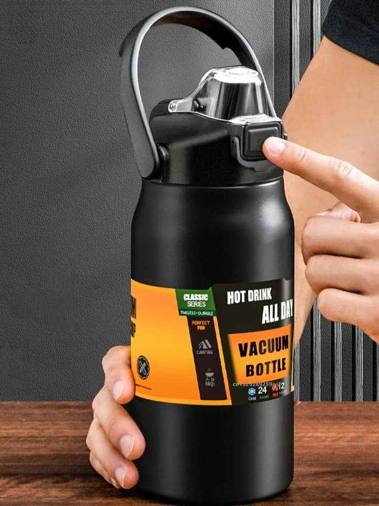 Thermos sportivo grande con cannuccia 0.8-1.5L