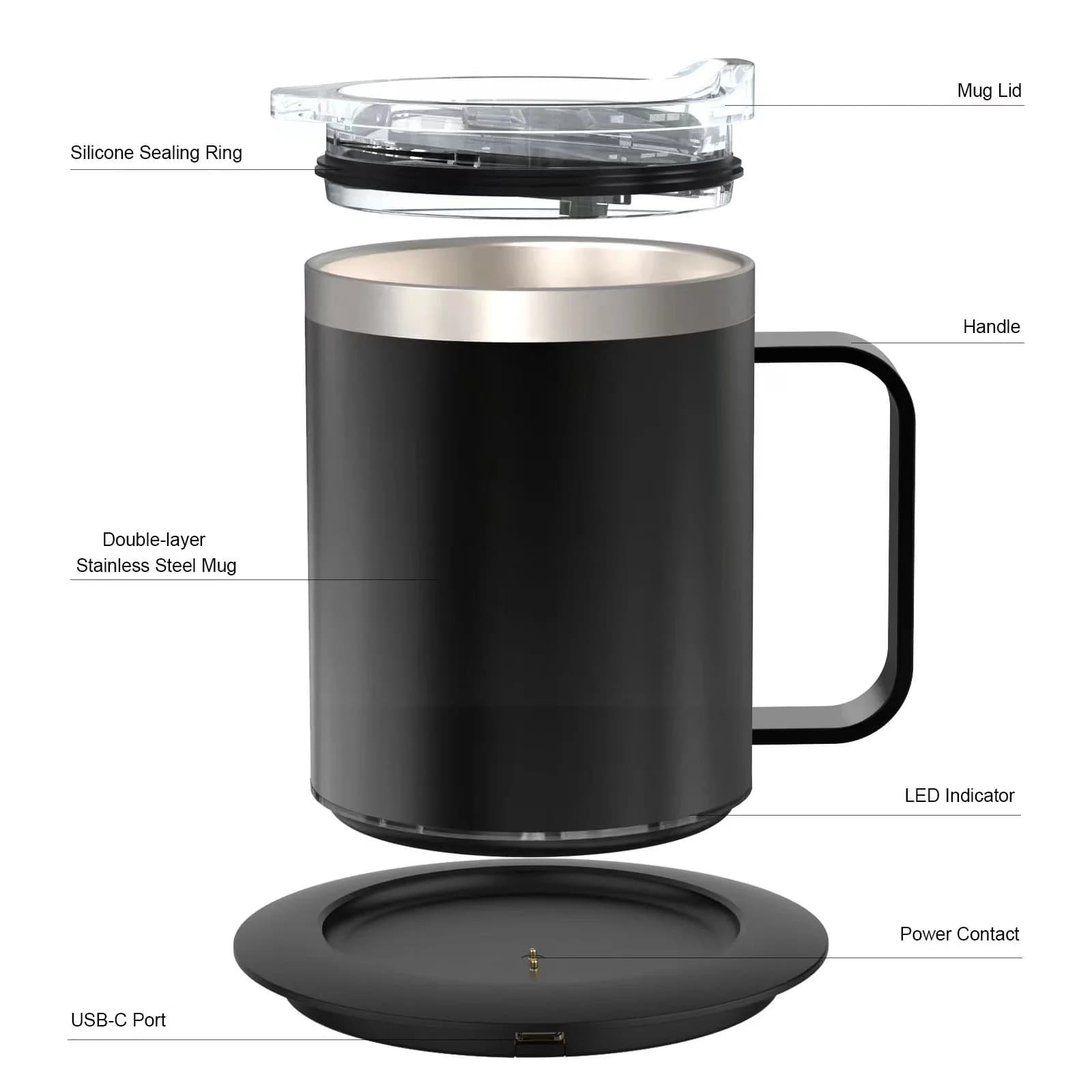 Tazza da caffè riscaldata USB da 12oz